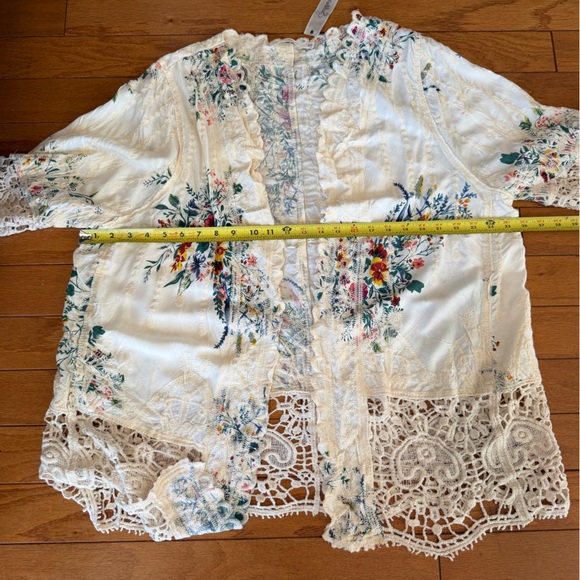 NEW Solitaire Floral Lace Crochet Kimono Open Cardigan Boho Embroidered size 2XL - Picture 8 of 8